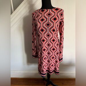 Like New Michael Kors Pink and Black Long Sleeve Dress